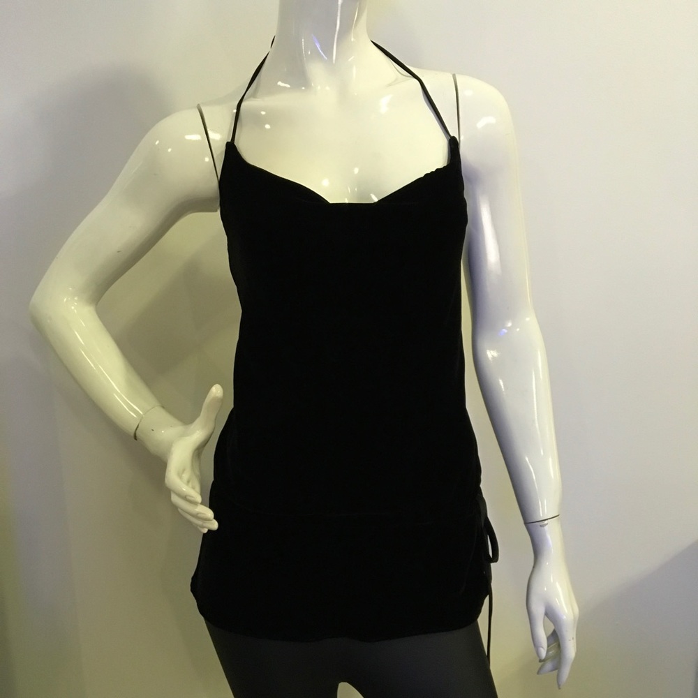 SALE Vince Velvet Halter Top in Black Sz XS